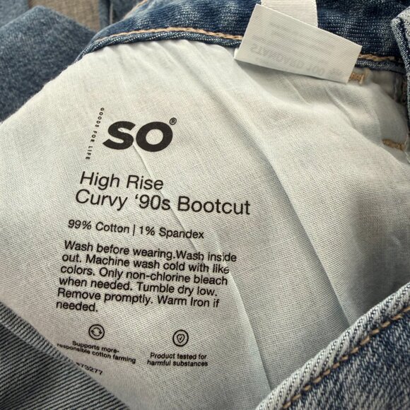 NEW! Curvy High Rise 90's Bootcut Jeans Fringe Some Stretch Cotton Blend Size 0 - Picture 5 of 12